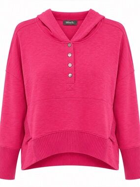 Blueb Collection Pink Hooded Pullover With Snap Buttons
